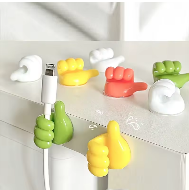Self-Adhesive Rubber Thumb Wire Clip & Hook
