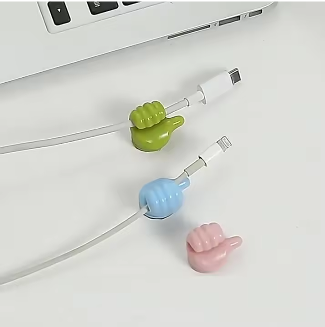 Self-Adhesive Rubber Thumb Wire Clip & Hook