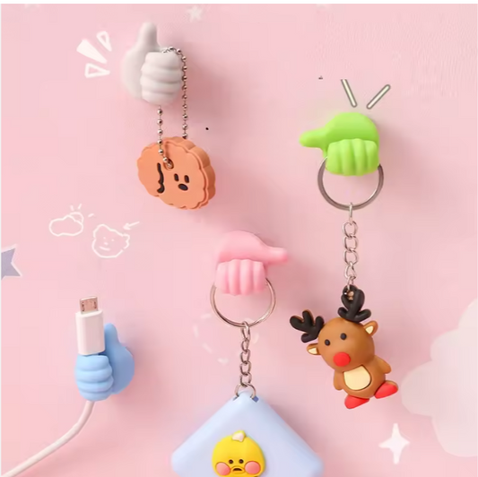 Self-Adhesive Rubber Thumb Wire Clip & Hook